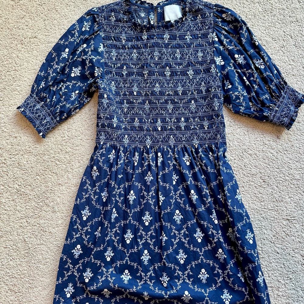 Like New Hill House Vivi Nap Dress in Navy Trellis Size Medium đź’™ - Picture 4 of 9